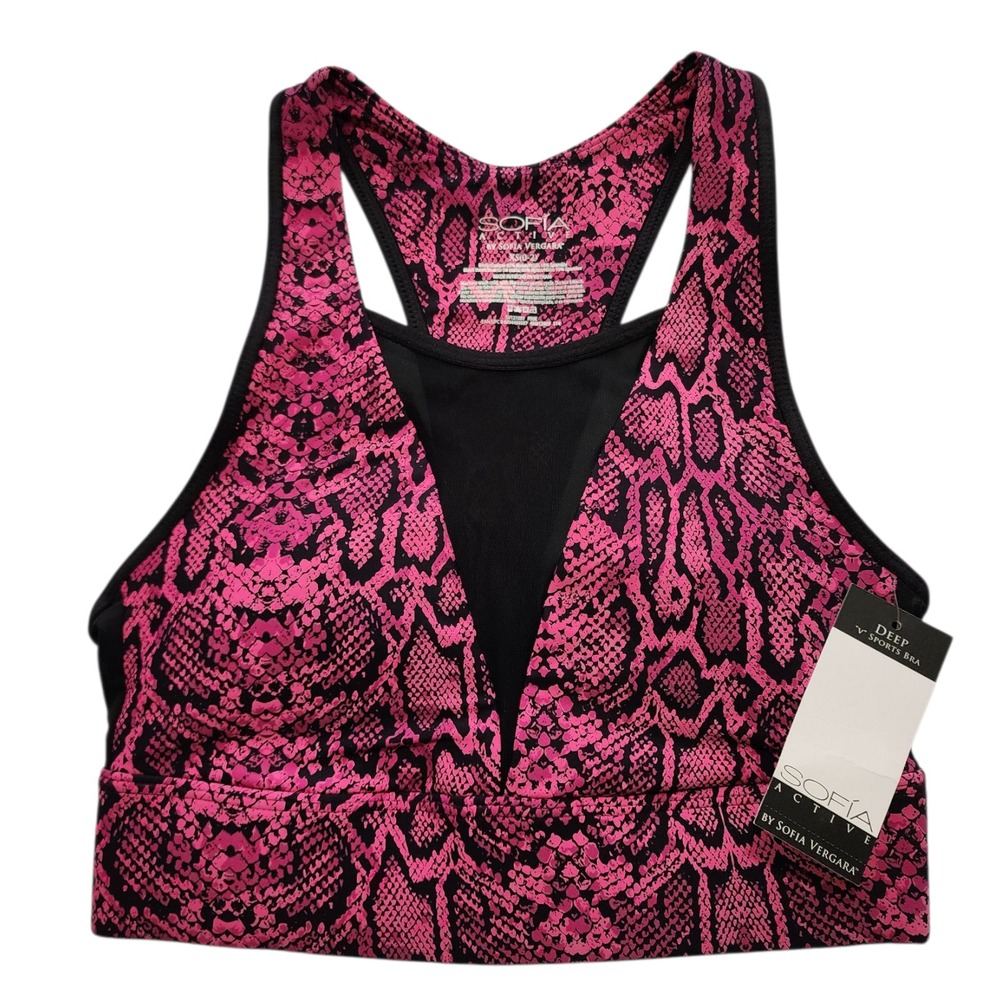 Sofia By Sofia Vergara Deep V‎ Sport Bra Padded Size XS